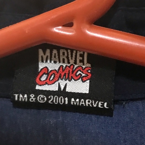 Spider-Man Dark Blue and Red Marvel Comics Men’s Button down Shirt. XLarge - Picture 7 of 8